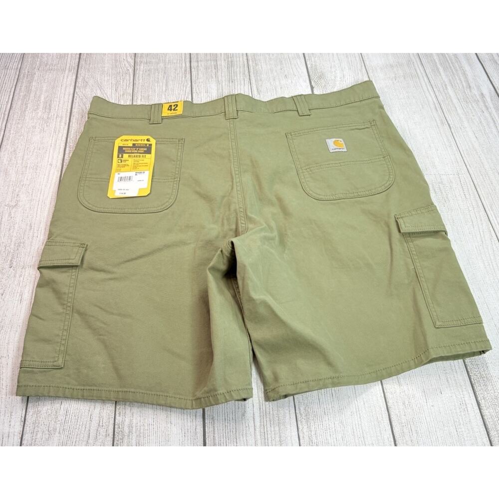 Carhartt Men’s Rugged Flex Relaxed Canvas Cargo Work Short Green Size 42 - Picture 7 of 7